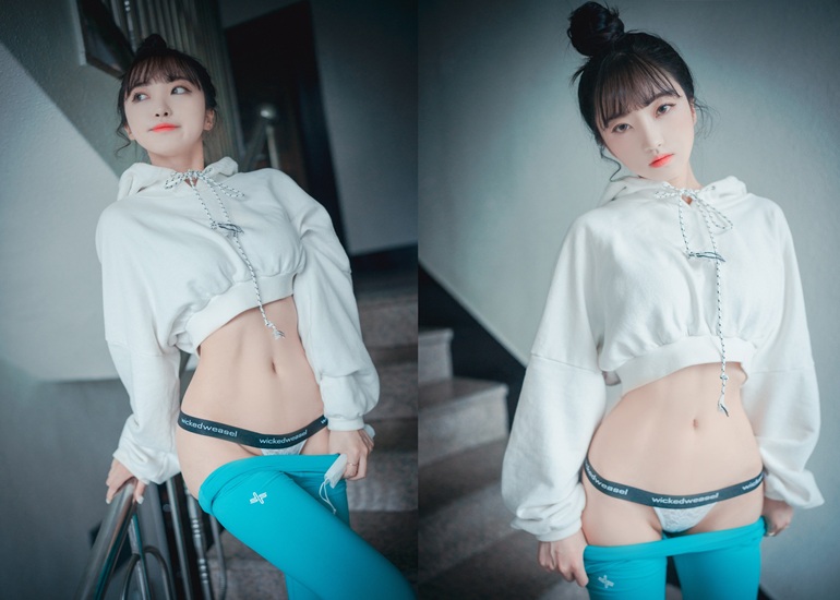 Ảnh Sexy G&aacute;i Đẹp  HaNari 하나리, [DJAWA] Loose and Tight Cool Mint Set.01