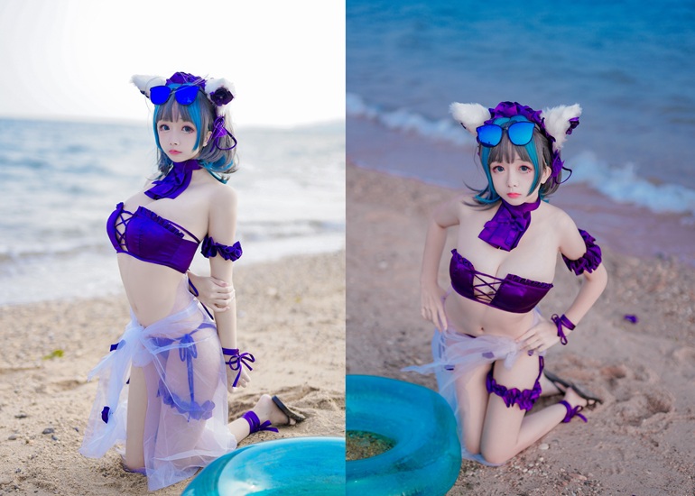 Ảnh Hot 18+ Cosplay G&aacute;i Đẹp [日奈娇] 柴郡泳装 Cheshire Azur Lane