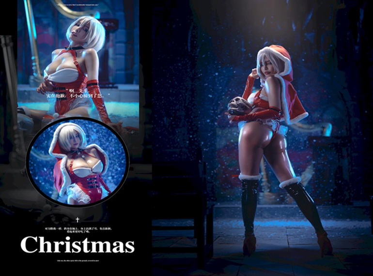 Ảnh Hot 18+ Cosplay Gái Đẹp 夏小秋秋秋 Cosplay 2b冰雪同人 Christmas