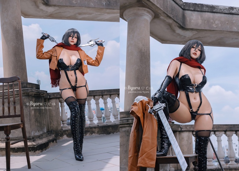 Ảnh Hot 18+ Cosplay G&aacute;i Đẹp  Cosplay 日本性感萝莉Byoru Mikasa Ackerman