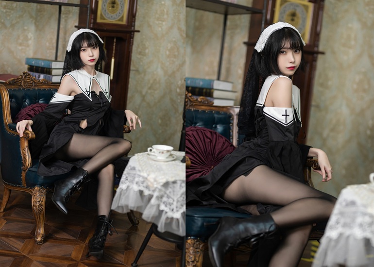 Ảnh Hot 18+ Cosplay G&aacute;i Đẹp Cosplay 许岚LAN &ndash; 暗黑修女