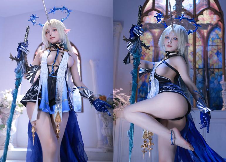 Ảnh Hot 18+ Cosplay Gái Đẹp Cosplay 水淼Aqua – 卡提西娅 Fleurdelys Set.01
