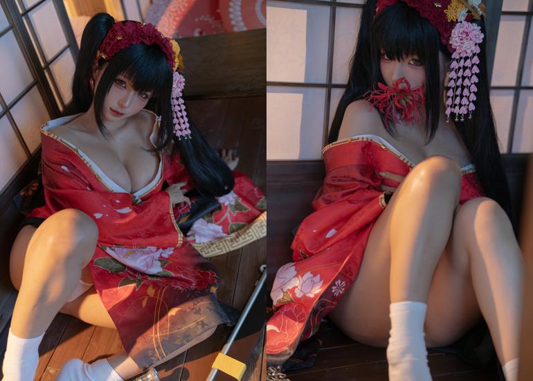 Ảnh Hot 18+ Cosplay Gái Đẹp Cosplay 蠢沫沫Chunmomo 狂三和服 Kurumi Set.01