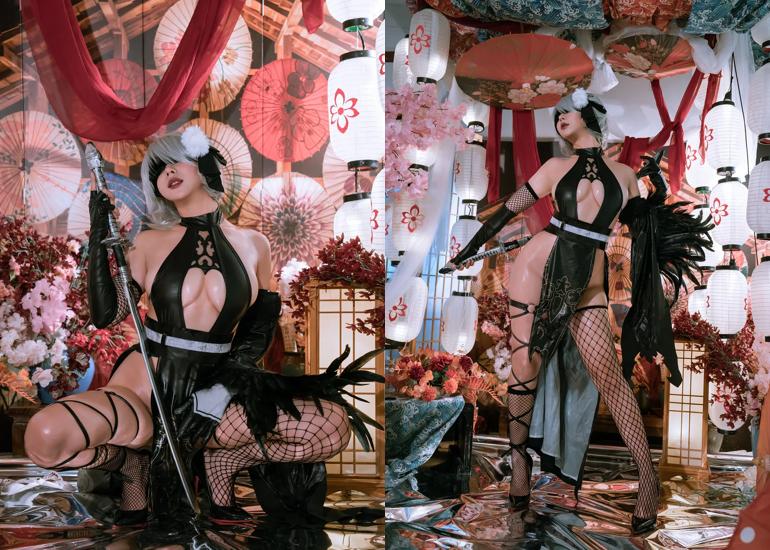 Ảnh Hot 18+ Cosplay Gái Đẹp Cosplay 云溪溪Yunx1x1 & 奶桃 – 2B本 YoRHa No.2 Type B 下 Set.01