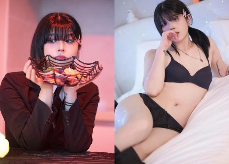 Ảnh Khi&ecirc;u D&acirc;m 18+ G&aacute;i Đẹp JangJoo 장주, Halloween 장주 할로윈 기념 체인소 맨 &lsquo;코베니&rsquo; 코스프레